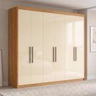 Guarda Roupa Casal 6 Portas 4 Gavetas 100% MDF London Cinnamon/Off White Amarelo/Cinamon