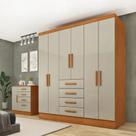 Guarda Roupa Casal 6 Portas 4 Gavetas 180cm Arizona Tcil Móveis