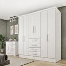 Guarda Roupa Casal 6 Portas 4 Gavetas 180cm Arizona