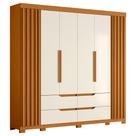 Guarda Roupa Casal 6 Portas 4 Gavetas 240cm Doble Cinamomo/Off White - Albatroz