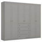 Guarda Roupa Casal 6 Portas 4 Gavetas 262 cm Americano Branco HP HENN