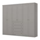 Guarda Roupa Casal 6 Portas 4 Gavetas Amy Casa 812 Cinza