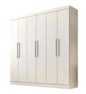 Guarda Roupa Casal 6 Portas 4 Gavetas Belém - Móveis Valverde - Neve