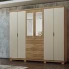 Guarda Roupa Casal 6 Portas 4 Gavetas com Espelho Dubai