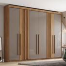 Guarda Roupa Casal 6 Portas 4 Gavetas Flex Norton Marrom/Nature/Avelã