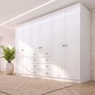 Guarda-Roupa Casal 6 Portas 4 Gavetas Nova York Espresso Móveis Branco