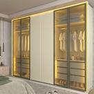 Guarda-roupa Casal 6 Portas 4 Portas Reflecta com Led com Pés 100% Mdf Lumina