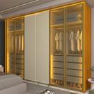 Guarda-roupa Casal 6 Portas 4 Portas Reflecta com Led com Pés 100% Mdf Splendor