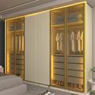 Guarda-roupa Casal 6 Portas 4 Portas Reflecta com Led com Pés 100% Mdf Splendor Guarda-roupa Casal 6 Portas 4 Portas Reflecta com Led com Pés 100% Mdf Splendor
