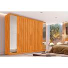 Guarda Roupa Casal 6 Portas (4 Ripadas e 2 c/ Espelho) e 6 Gavetas Oxford Peroba - Europa