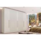 Guarda Roupa Casal 6 Portas (4 Ripadas) e 4 Gavetas Oxford Off White - Europa