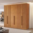 Guarda Roupa Casal 6 Portas 4 Ripadas Portugal 100% MDF Cinamomo Marrom Guarda Roupa Casal 6 Portas 4 Ripadas Portugal 100% MDF Cinamomo Marrom