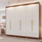 Guarda-Roupa Casal 6 Portas 5 Gavetas Cinamomo/Grafiato Aurora Panan Moveis
