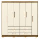 Guarda-roupa Casal 6 Portas 6 Gavetas 100% Mdf Cadence Nature-champagne Guarda-roupa Casal 6 Portas 6 Gavetas 100% Mdf Cadence Nature-champagne