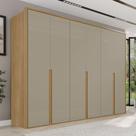 Guarda-Roupa Casal 6 Portas 6 Gavetas 100% MDF Lizz Bege/Hannover/Fendi Guarda-Roupa Casal 6 Portas 6 Gavetas 100% MDF Lizz Bege/Hannover/Fendi