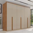 Guarda-Roupa Casal 6 Portas 6 Gavetas 100% MDF Lizz Off White/Cedro Guarda-Roupa Casal 6 Portas 6 Gavetas 100% MDF Lizz Off White/Cedro