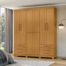 Guarda-Roupa Casal 6 Portas 6 Gavetas Chave e Pés Floripa