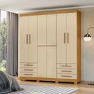Guarda-Roupa Casal 6 Portas 6 Gavetas Chave e Pés Floripa