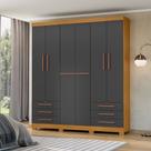 Guarda-Roupa Casal 6 Portas 6 Gavetas Chave e Pés Floripa