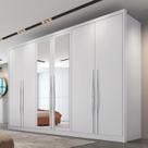 Guarda-Roupa Casal 6 Portas 6 Gavetas com Espelho 100% MDF Reno Branco Guarda-Roupa Casal 6 Portas 6 Gavetas com Espelho 100% MDF Reno Branco