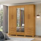 Guarda-Roupa Casal 6 Portas 6 Gavetas com Espelho 100% MDP Grande Organizador para Quarto