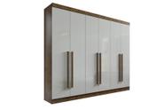 Guarda Roupa Casal 6 Portas 6 Gavetas Da Vinci Ipê Off White 100% MDF - D' Doro Móveis