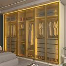 Guarda-roupa Casal 6 Portas 6 Portas Reflecta com Led com Pés 100% Mdf Splendor Guarda-roupa Casal 6 Portas 6 Portas Reflecta com Led com Pés 100% Mdf Splendor