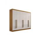 Guarda Roupa Casal 6 Portas 7 Gavetas Com Pés Athos - D' Doro Cinamomo/off White