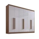 Guarda Roupa Casal 6 Portas 7 Gavetas Sem Pés Athos - D' Doro Castanho/off White