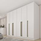 Guarda Roupa Casal 6 Portas 8 Gavetas 270cm Portugal Yescasa Branco/Neve