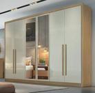 Guarda Roupa Casal 6 Portas 8 Gavetas Com Espelho Robust Cumaru Fendi - Móveis Novo Horizonte