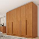 Guarda Roupa Casal 6 Portas 8 Gavetas Puxador MDF 270cm Portugal Yescasa