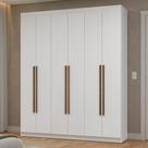 Guarda-Roupa Casal 6 Portas Batentes Branco/Branco/Rustic Netuno Madesa