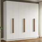 Guarda-Roupa Casal 6 Portas Batentes Branco/Branco/Rustic Venus Madesa