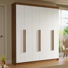 Guarda-Roupa Casal 6 Portas Batentes Rustic/Branco/Rustic Saturno Madesa