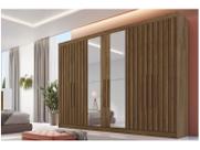 Guarda Roupa Casal 6 Portas c/ 4 Ripadas e 6 Gavetas c/2 Espelhos Potente Braúna - Europa Guarda Roupa Casal 6 Portas c/ 4 Ripadas e 6 Gavetas c/2 Espelhos Potente Braúna - Europa