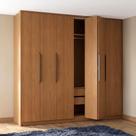 Guarda Roupa Casal 6 Portas Camarão com 4 Gavetas 259x232cm Elegance Canela Guarda Roupa Casal 6 Portas Camarão com 4 Gavetas 259x232cm Elegance Canela