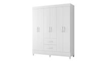 Guarda Roupa Casal 6 Portas com 2 Gavetas Planejado Maleiro Moderno Compacto Funcional Organização Quarto Estilo Praticidade