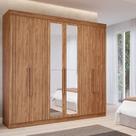 Guarda-roupa Casal 6 Portas com 4 Espelhos e 6 Gavetas 234cm 100% Mdf Boston Espresso Móveis