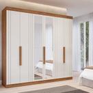Guarda-roupa Casal 6 Portas com 4 Espelhos e 6 Gavetas 234cm 100% Mdf Boston Espresso Móveis