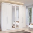Guarda-roupa Casal 6 Portas com 4 Espelhos e 6 Gavetas 234cm 100% Mdf Boston Espresso Móveis