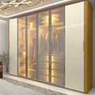 Guarda-roupa Casal 6 Portas com 4 Portas Reflecta com Pés com Led Innova 100% MDF