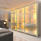 Guarda-roupa Casal 6 Portas, com 6 Portas Reflecta com Pés com Led Imperatriz 100% MDF Yescasa
