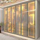 Guarda-Roupa Casal 6 Portas com 6 Portas Reflecta com Pés com LED Innova 100% MDF Branco/Off White Guarda-Roupa Casal 6 Portas com 6 Portas Reflecta com Pés com LED Innova 100% MDF Branco/Off White