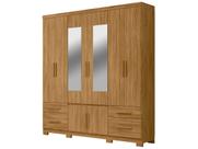 Guarda Roupa Casal 6 portas com espelho 4 gavetas Porto Plus Guarda Roupa Casal 6 portas com espelho 4 gavetas Porto Plus