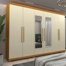 Guarda-roupa Casal 6 Portas com Espelho com Pés Absolut New 100% Mdf