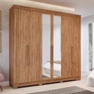 Guarda-Roupa Casal 6 Portas com Espelho e Pés 234cm 100% MDF Boston Espresso Móveis