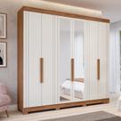 Guarda-Roupa Casal 6 Portas com Espelho e Pés 234cm 100% MDF Boston Espresso Móveis