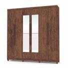 Guarda Roupa Casal 6 Portas com Espelho Elegance 1003780 Imbuia Rustico Vila Rica