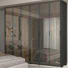 Guarda-Roupa Casal 6 Portas com Espelho Reflecta e LED 100% MDF Innova Preto/Black Guarda-Roupa Casal 6 Portas com Espelho Reflecta e LED 100% MDF Innova Preto/Black
